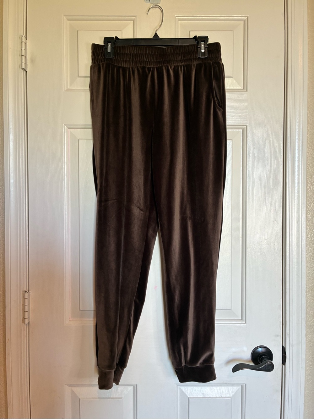 Express Brown Velvet Track Joggers